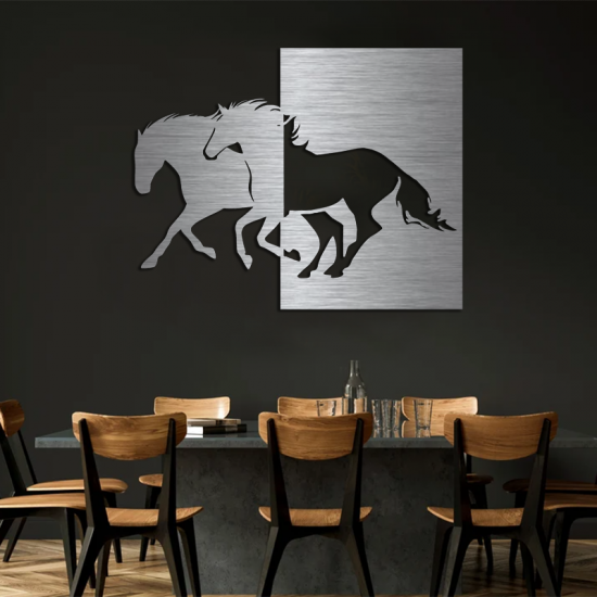 Metallkunst aus Edelstahl - Pferde - zum Schließen ins Bild klicken