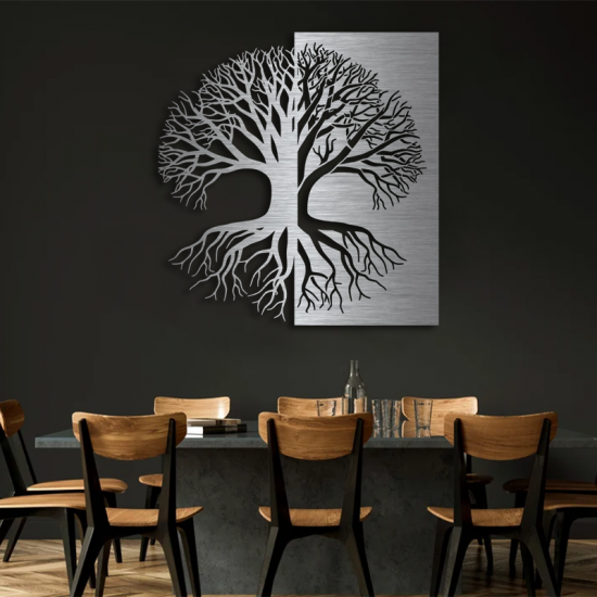 Metallkunst aus Edelstahl - Baum des Lebens - zum Schließen ins Bild klicken