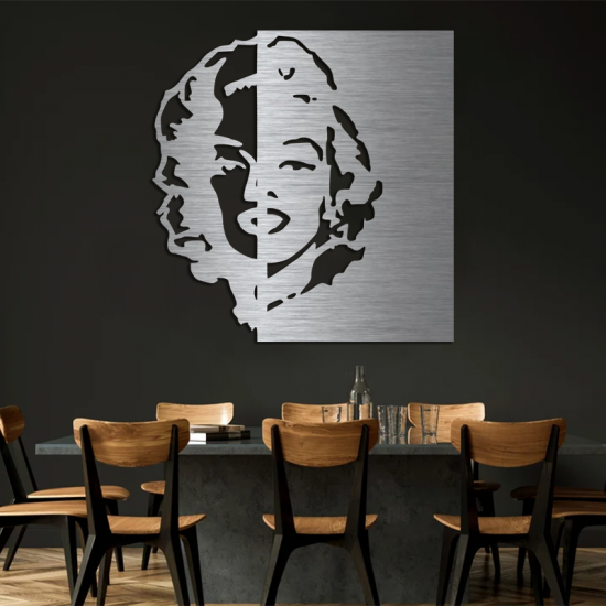 Metallkunst aus Edelstahl - Marilyn - zum Schließen ins Bild klicken